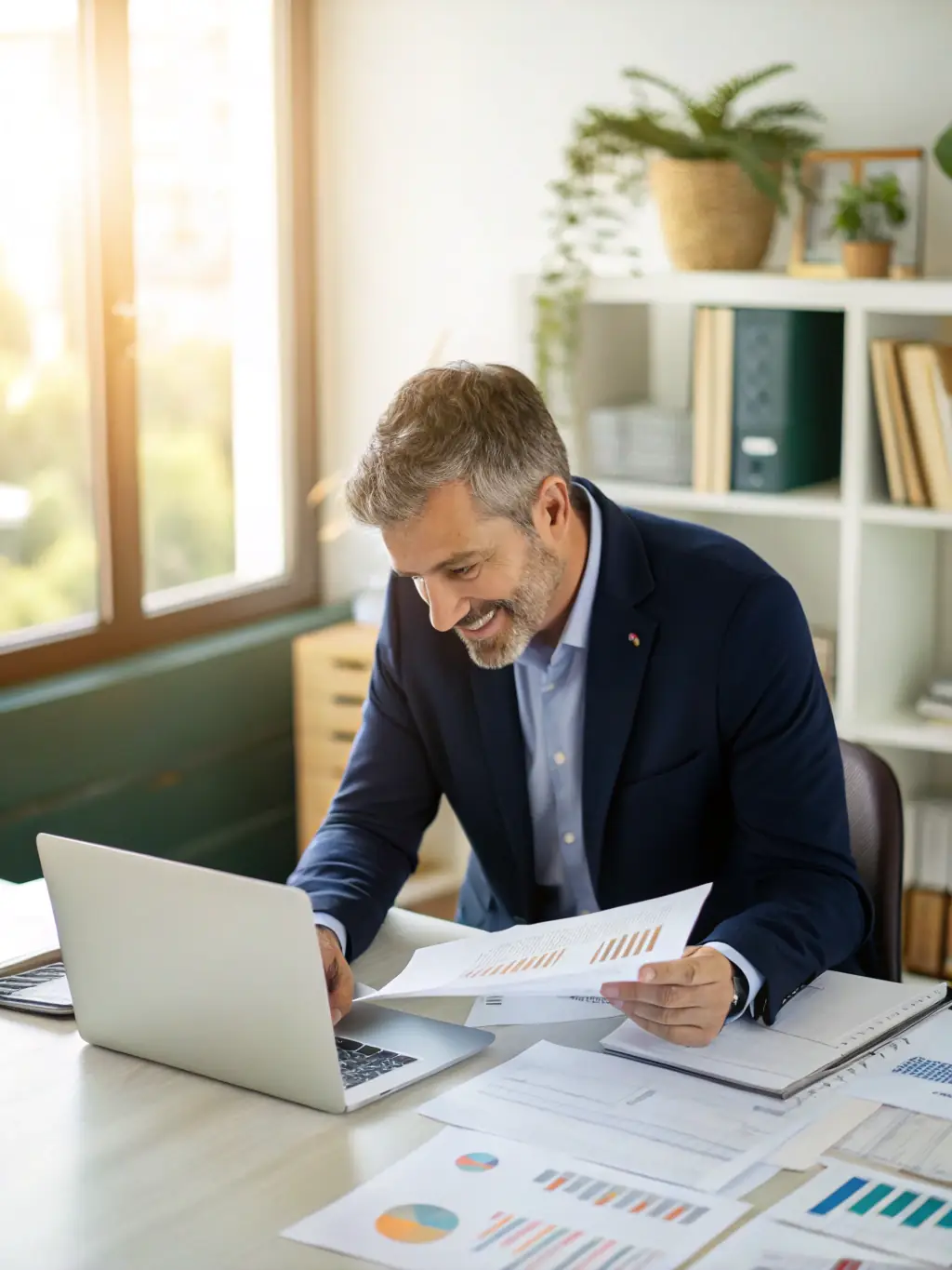 A detailed image of a utility-based agent, depicted as a financial advisor optimizing investment portfolios, balancing risk and return to maximize client satisfaction.